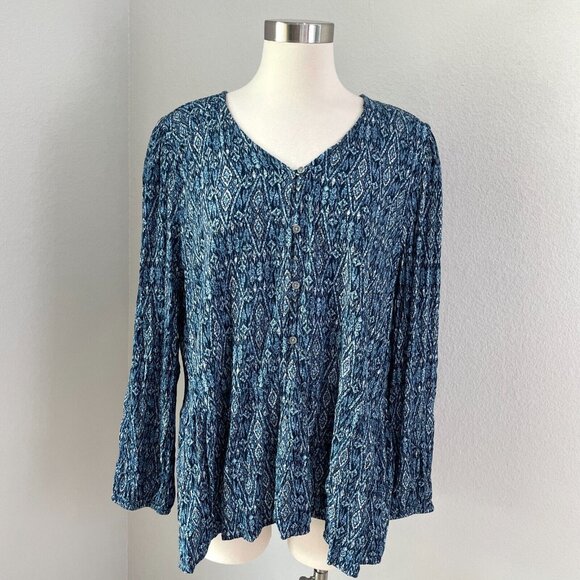 Style&co. Womens Plus XXL Button Front Blouse Long Sleeve Shirt Top - Picture 1 of 10